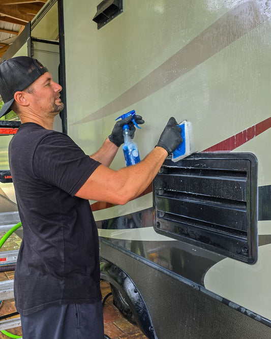using polistrip and scrubber on an RV