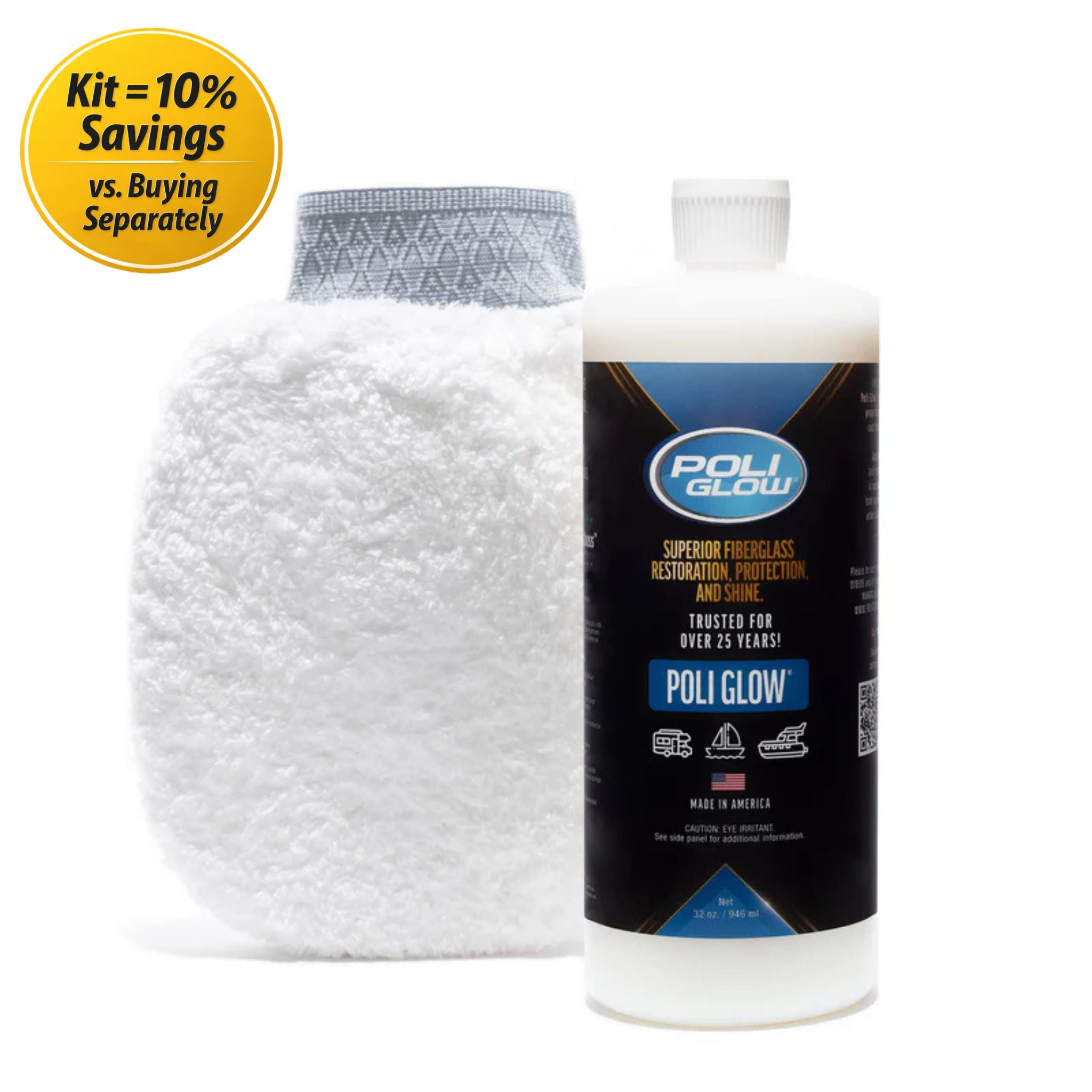 Poli Glow® Boat & RV Polish with Mitt