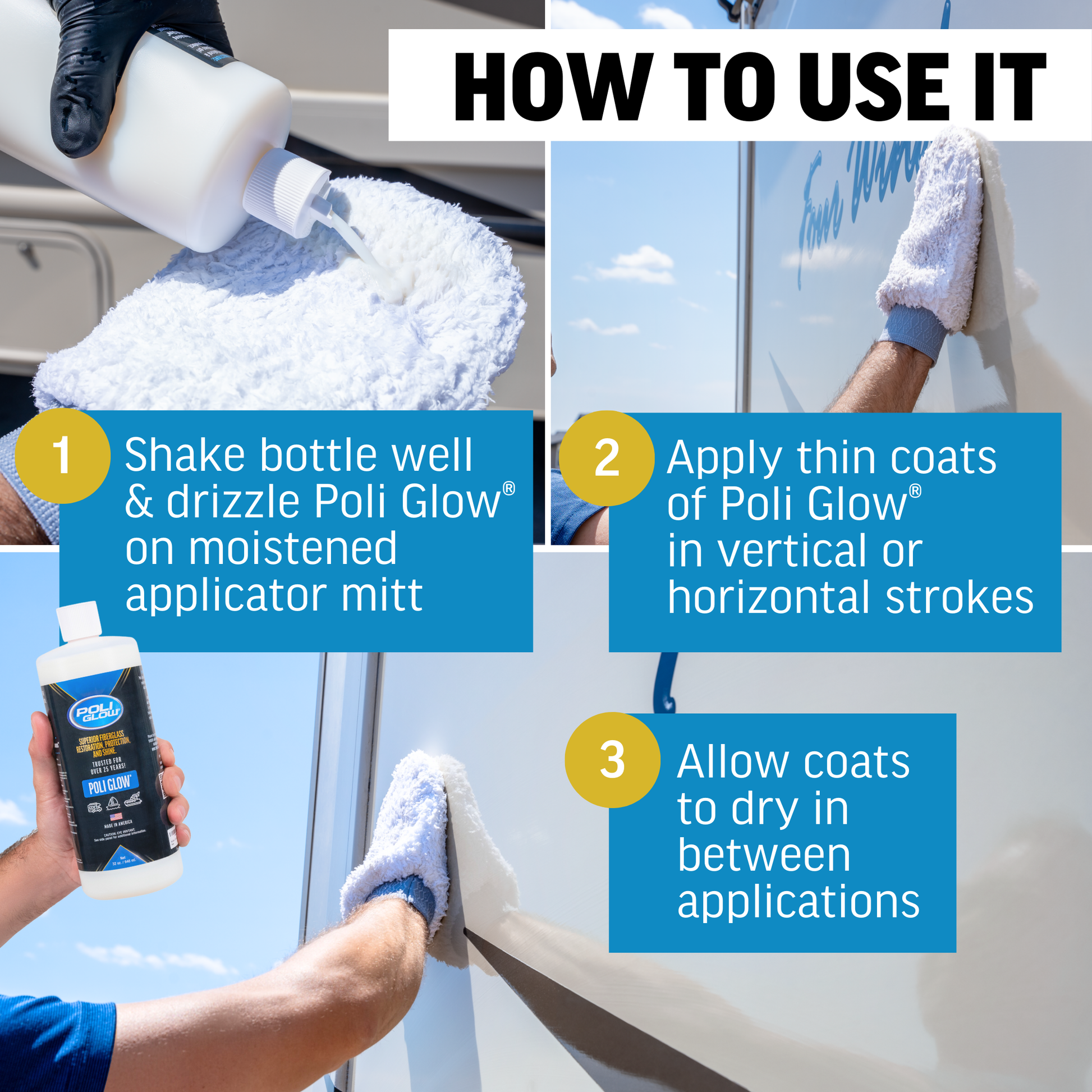 how to use poli glow
