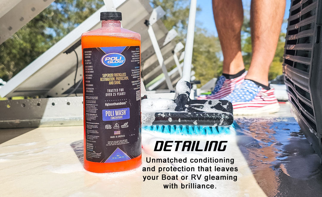 poli wash concentrate detailing on boat