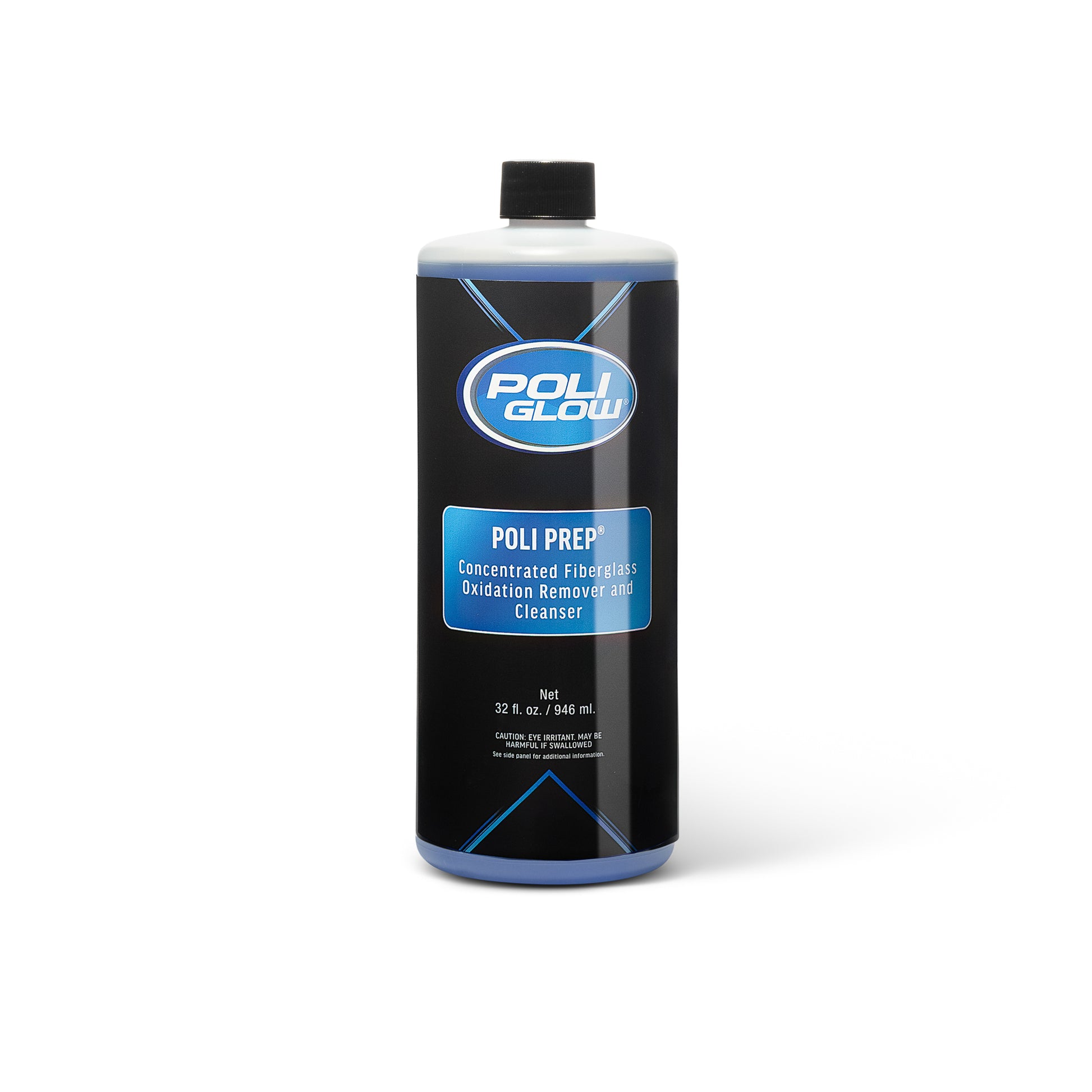 Bottle of Poli Glow Poli Prep concentrated fiberglass oxidation remover and cleanser front view white background