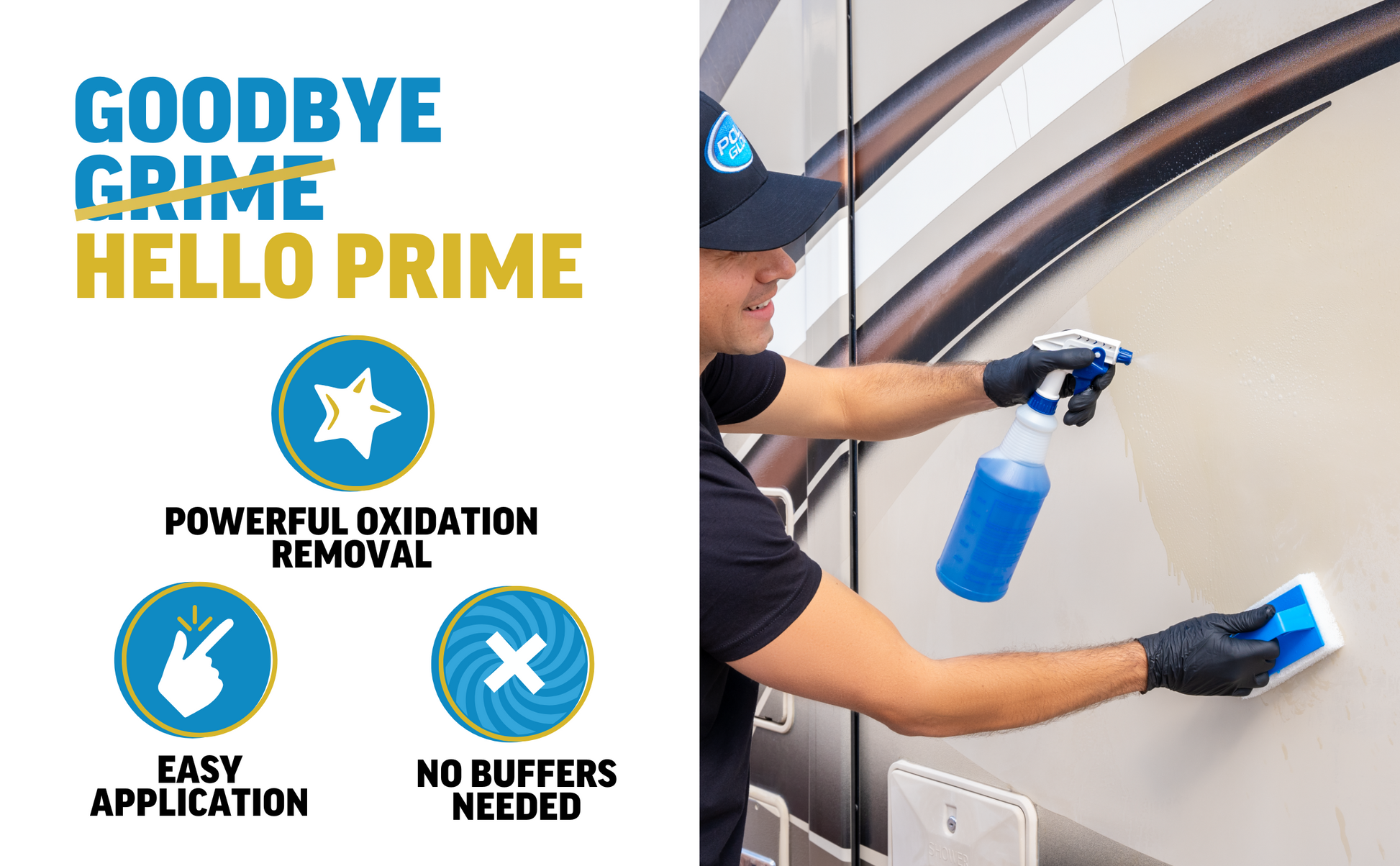 Poli Strip is a Concentrated Stripper and Degreaser for Removing Poli Glow man using it on an RV to more oxidation