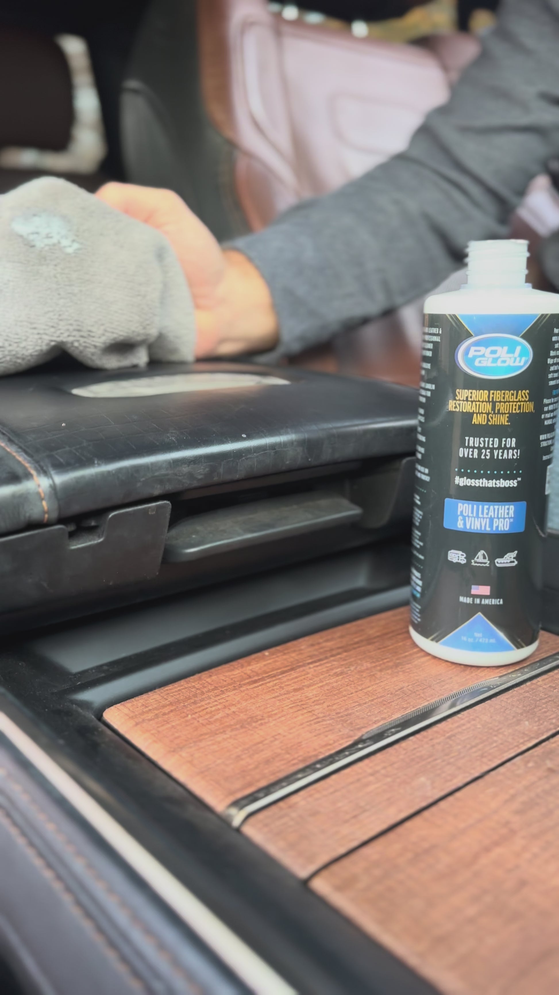 applying poli leather vinyl pro