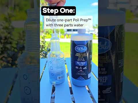 video guide on how to use Poli Prep to remove oxidation , stains, dirt, tar, grime, old wax without causing damage to the gelcoat, fiberglass, and vinyl decals.